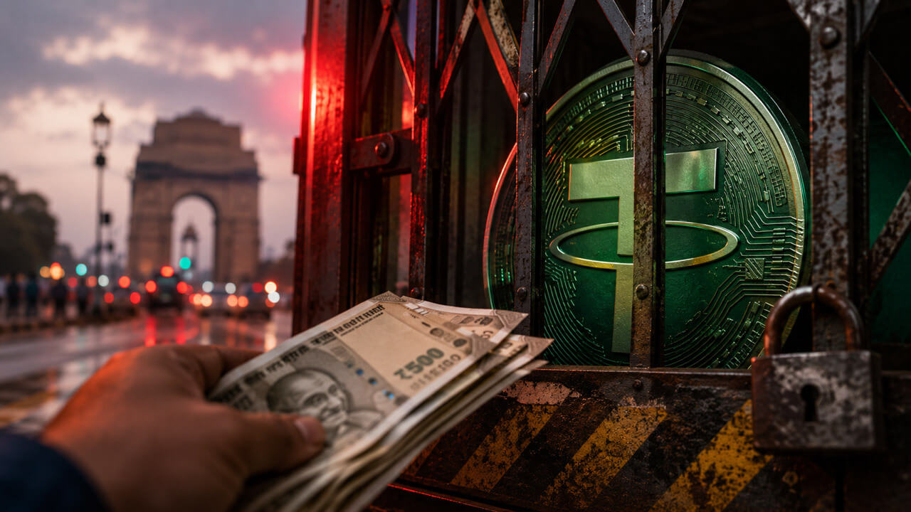 Tether trades 8.5% above India's dollar rate as policy pressure hits USDT access