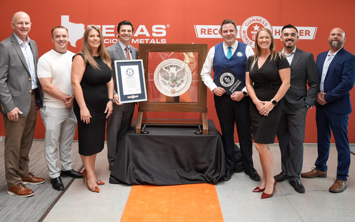 Texas Precious Metals Sets Guinness World Records Title for World's Heaviest Silver Coin
