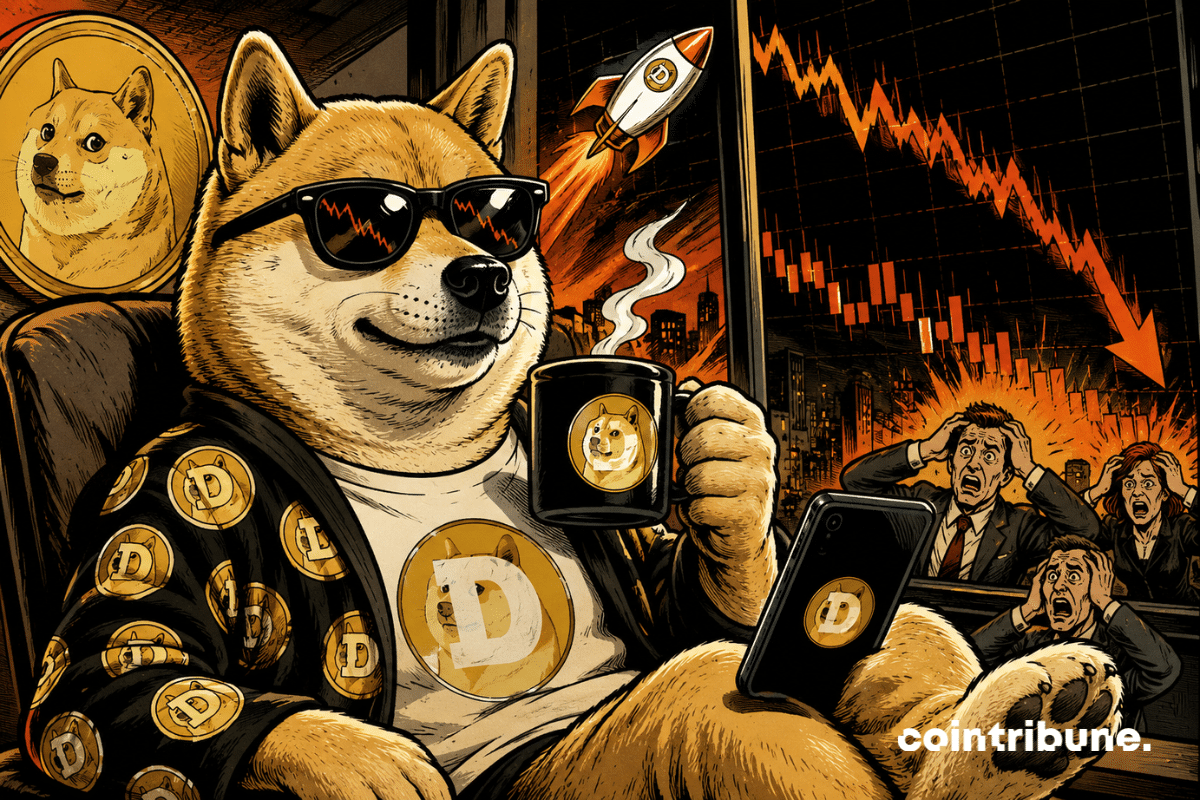 The official Dogecoin account reacts with humor to the crypto market correction
