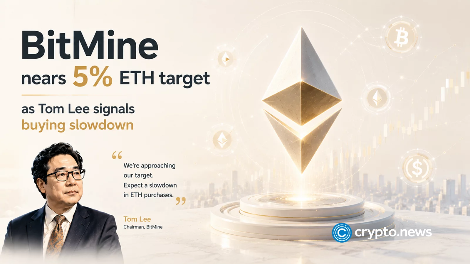 Tom Lee unveils Robinhood Chain as Bitmine buys 27,801 Ethereum