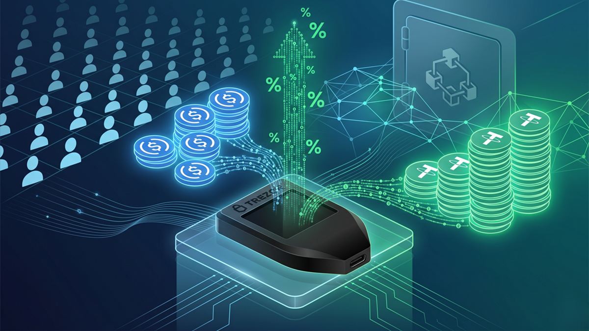 Trezor Adds Native USDC and USDT Yield for 2 Million Hardware Wallet Users