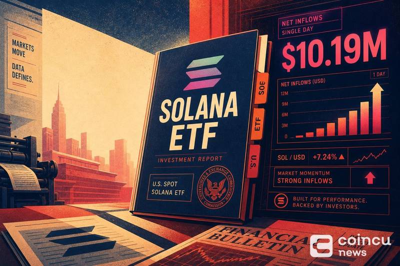 US Spot Solana ETFs See $10.19 Million in Single-Day Net Inflows