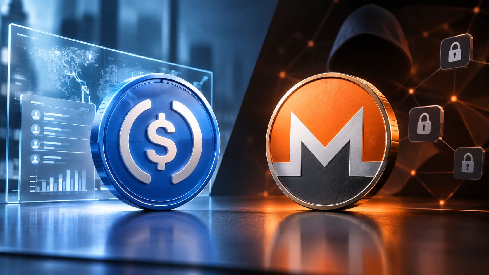 USDC vs Monero: Comparing a Transparent Stablecoin and a Privacy Coin