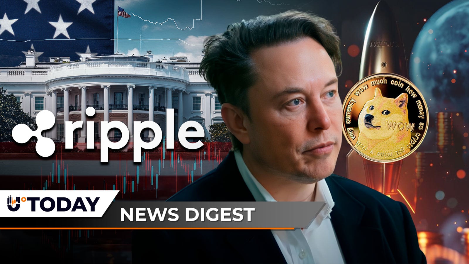 U.Today Crypto Digest: Ripple Invited to White House, Elon Musk Promises ‘Dogecoin to the Moon', Cardano Enters Wall Street with 3 New ETFs