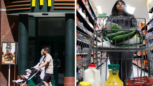 Walmart says more diners are buying its groceries as fast food gets pricey