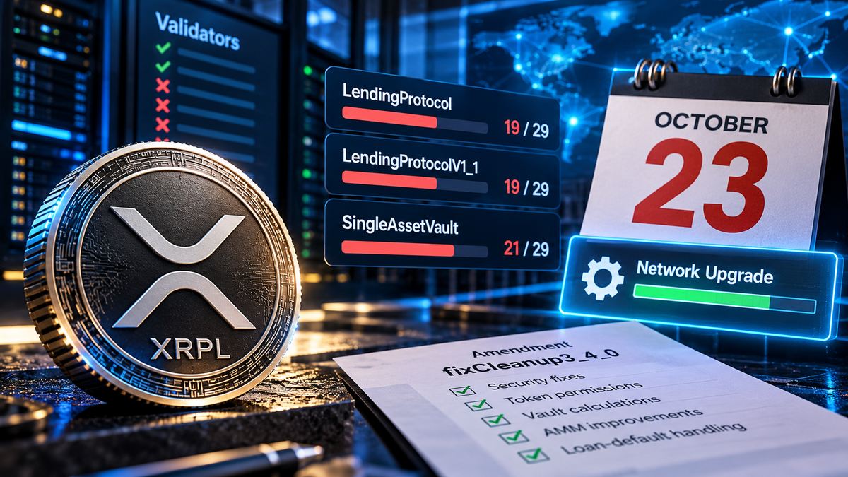 XRPL Lending Protocol Lacks Validator Support Ahead of October 23 Bug Fix Activation
